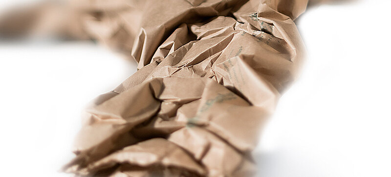 
		  A brown paper cushioning strip